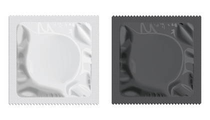 Packaging with a condom for your design and logo. Easy to change colors. Mock Up. Vector EPS 10