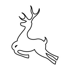 reindeer silhouette isolated icon vector illustration design