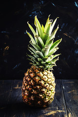 Fresh ripe pineapple, selective focus
