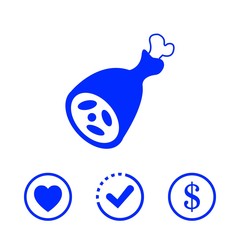 meat icon stock vector illustration flat design