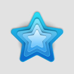 Obraz premium Paper art cartoon star in realistic trendy craft style. Modern origami design template. Concept inspiration or idea for your projects. Vector illustration.