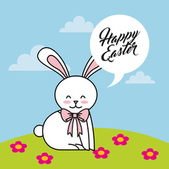 Obraz na płótnie Canvas cute rabbit character easter season vector illustration design