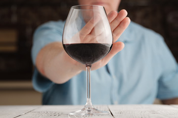 Man refuse Alcohol