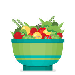 Vector illustration of a flat salad.