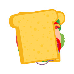 Sandwich flat style. Vector illustration