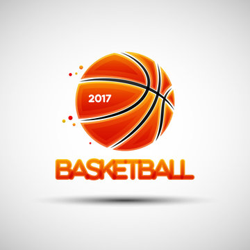 Basketball ball logo design template