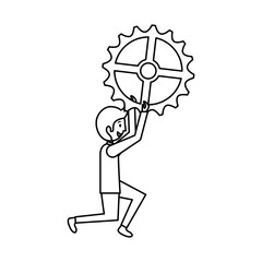 businessman with gear avatar character icon vector illustration design