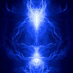 Electric lighting, abstract blue storm