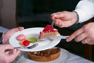 cakes served in a restaurant during an event