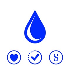 Drop icon, vector illustration. Flat design style