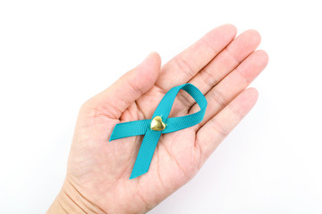 Fototapeta premium Green ribbons on white background