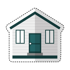 cute wooden house isolated icon vector illustration design