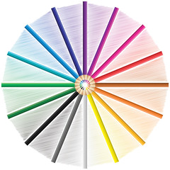 Bunch of different colored crayons set isolated on white background
