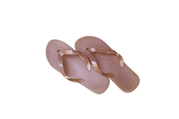 sandal flip flops isolated on white background. Top view