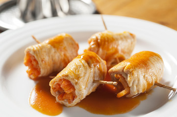 wrapped turkey with orange