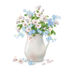 Spring Flowers in Jug