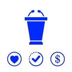 lectern with microphone icon stock vector illustration flat design