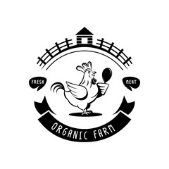 organic farm chicken meat logo