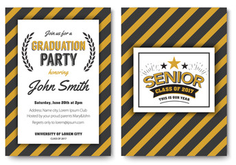 Graduation party vector template invitation