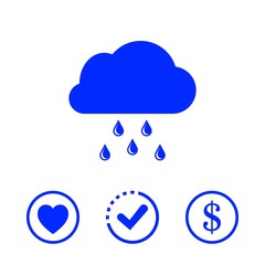 cloud with rain drops icon stock vector illustration flat design