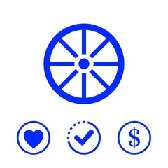 Obraz premium wheel icon stock vector illustration flat design