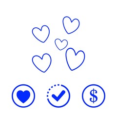 heart icon stock vector illustration flat design