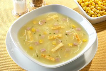 ommelette soup with corn
