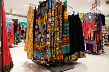 Foto op Canvas Indian garment shop in New Market area, Kolkata, India  © zatletic