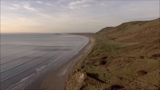 Rhossili Bay and Rhossili Downs on the Gower peninsula. 