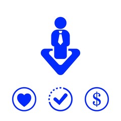 Business people team crowdy walk silhouette concept businesspeople group human resources over world map background vector icon