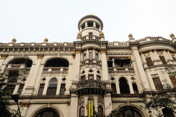 An aging, decaying, ex-colonial tenement block in Kolkata, India 