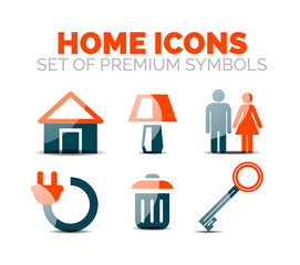 Set of home equipment and elements icons