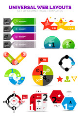 Fototapeta premium Set of paper graphics - infographic or web box