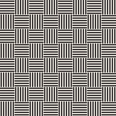 Repeating Geometric Stripes Tiling. Vector Seamless Monochrome Pattern