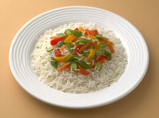 rice with vegetables and carrot