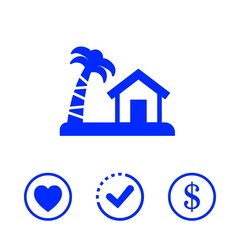 house on the island icon stock vector illustration flat design