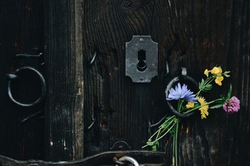 door with flower