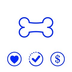 bone icon stock vector illustration flat design