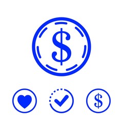 dollar money icon stock vector illustration flat design