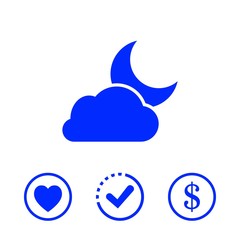 Obraz premium moon and cloud icon stock vector illustration flat design
