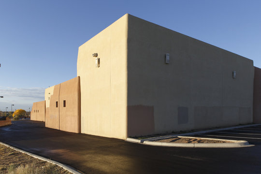  The rear of a retail building in Santa Fe. Particular architecture and material usage can be seen here.