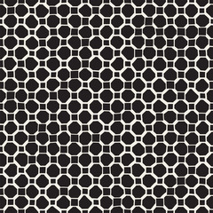 Vector Seamless Pattern. Abstract Background With Brush Lines. Monochrome Hand Drawn Geometric Shapes Texture