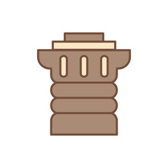  Ancient columns icon cartoon
