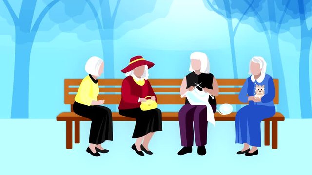 Old people outdoors video animation footage