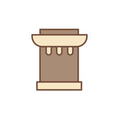  Ancient columns icon cartoon