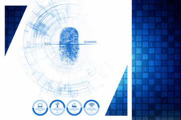 Obraz premium Fingerprint Scanning Technology Concept 2d Illustration