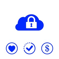 lock cloud icon stock vector illustration flat design