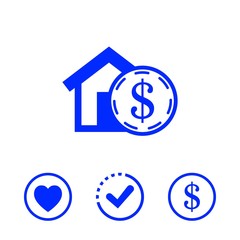 money home dollar icon stock vector illustration flat design