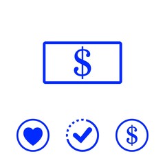 dollar money icon stock vector illustration flat design