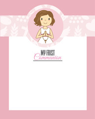 my first communion girl. Space for text